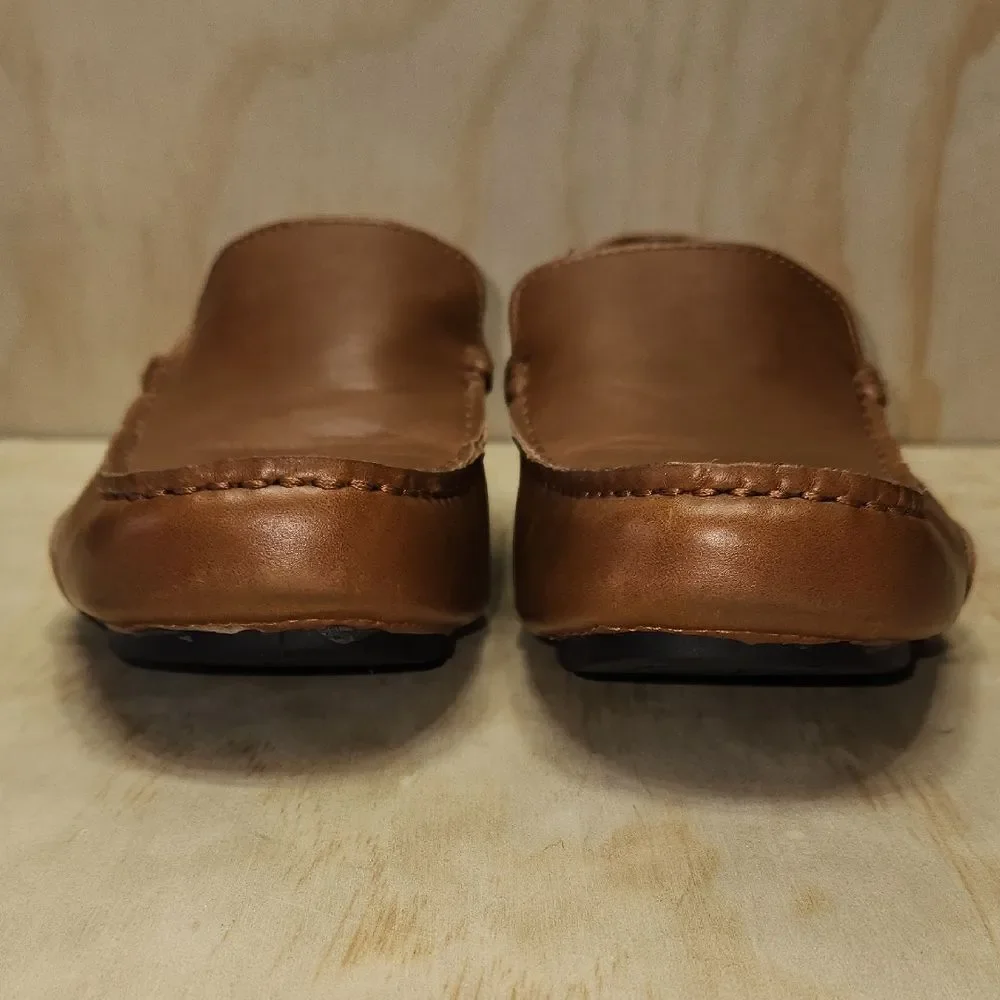 Kenneth Cole Reaction Brown Loafers Faux Leather Men 8.5 M Driving Shoe Slip On